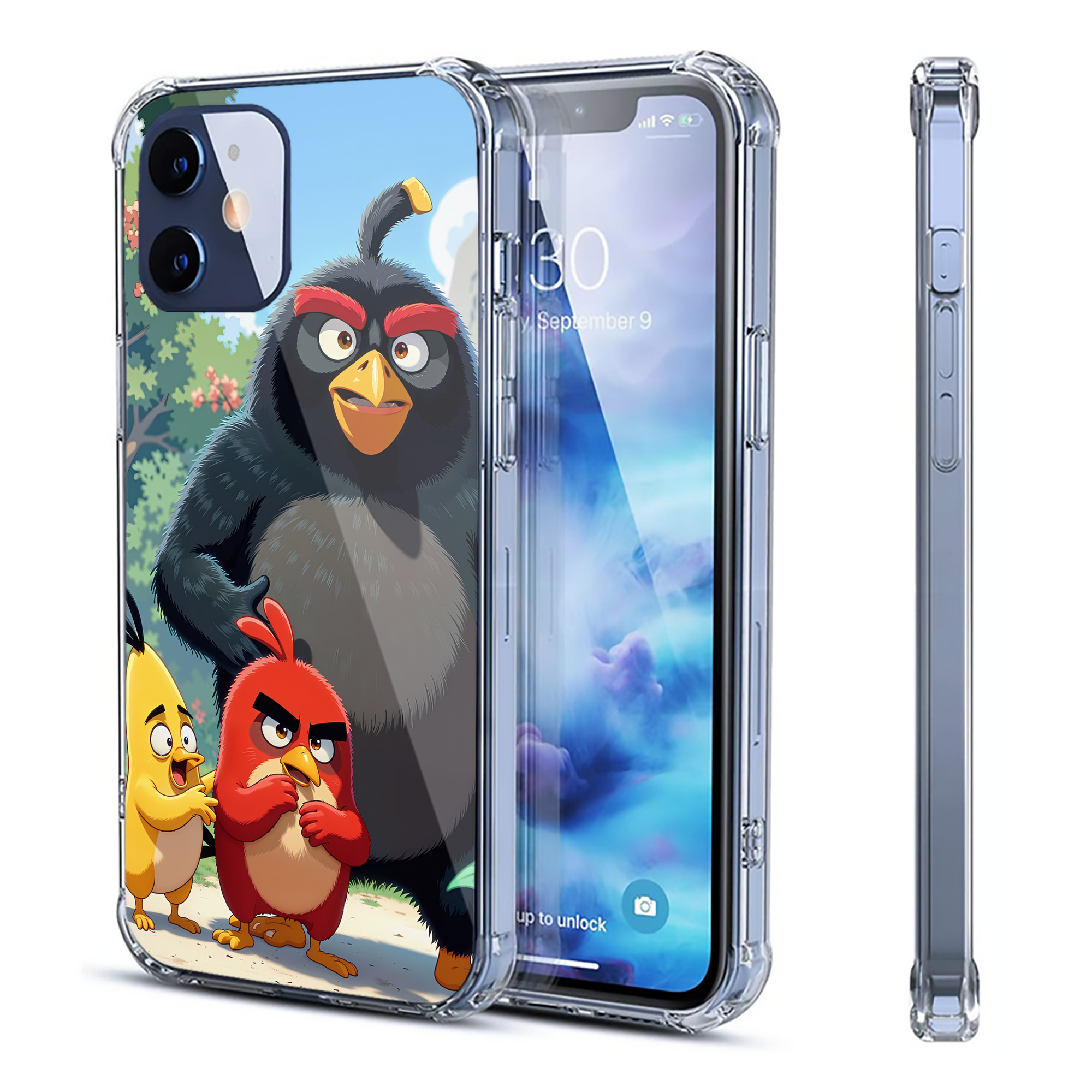 （画像用） Angry Birds アングリーバード 【iPhone 12シリーズ対応】透明スマホケース（クリアソフトケース）